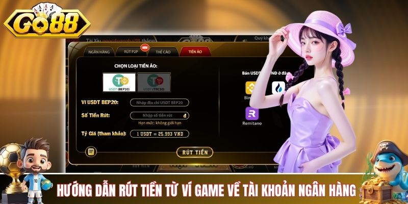 Hướng dẫn rút tiền từ ví game về tài khoản ngân hàng