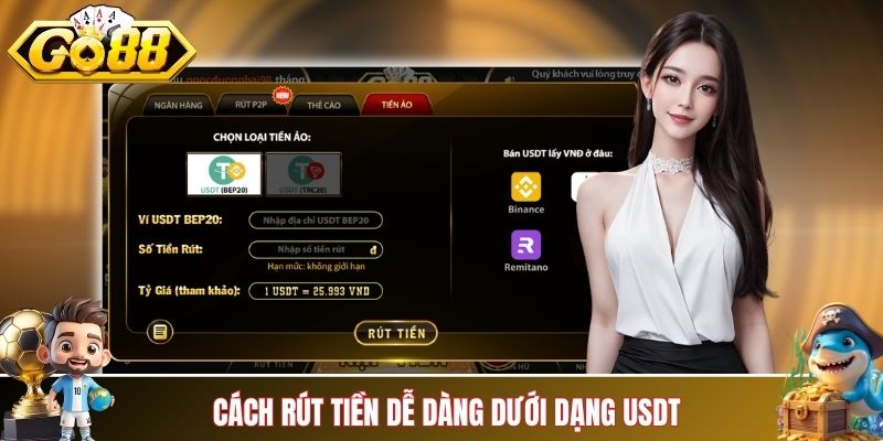 Cách rút tiền dễ dàng qua ví USDT